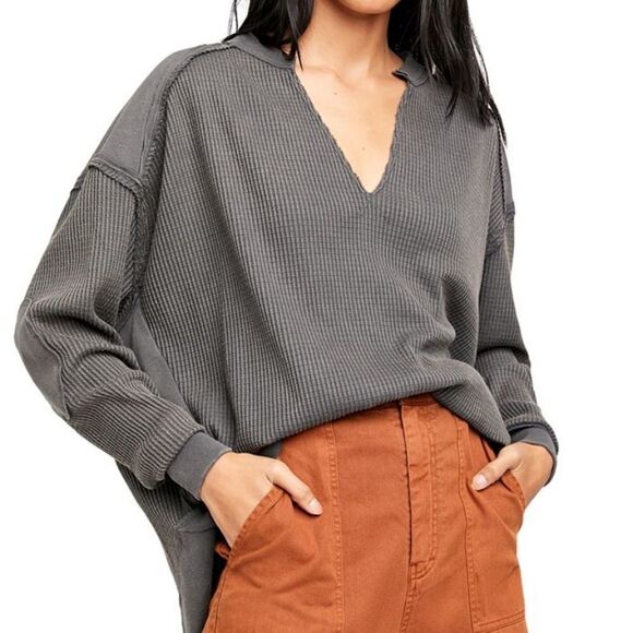 Free People We The Free Waffle Knit Owen Thermal Top - Picture 1 of 4